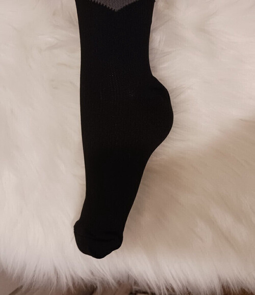 Knee High Socks With Gray Diamond Pattern In Black Size S/M - Picture 6 of 6